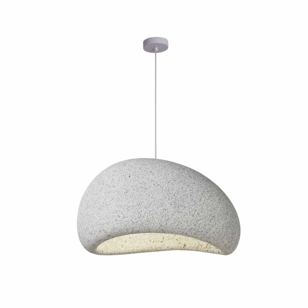Suspension 1 lumière LUAN Ø40 cm résine couleur grise, design organique moderne, idéale pour cuisines et salons scandina 2